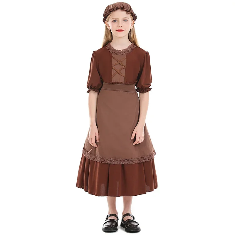 Детское платье горничной сказочная тема Хэллоуин косплей волк бабушка костюм