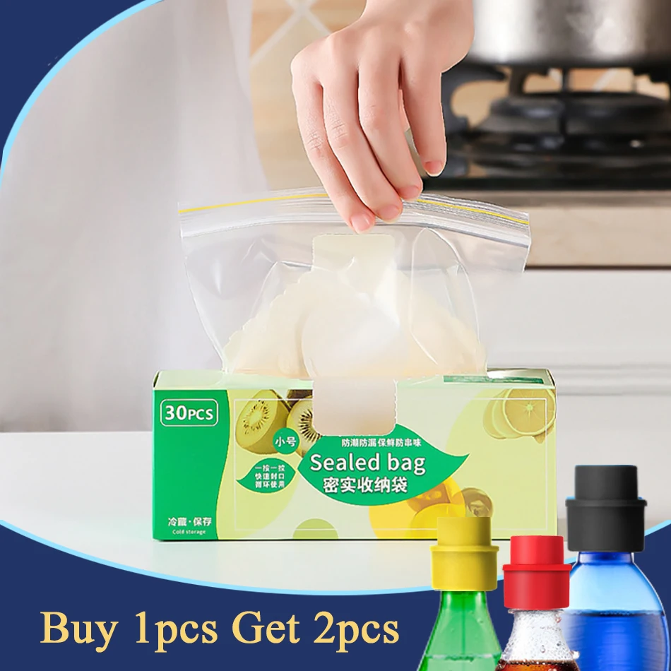 

20pcs Food Storage Bag Wrap Plastic Packaging Bags Reusable Freezer Sandwich Sealing Bag Kitchen Refrigerator Food Preservation