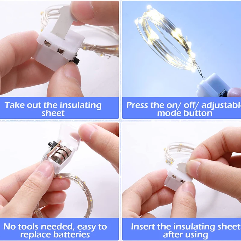 10 шт. Декоративная гирлянда с питанием от батареек