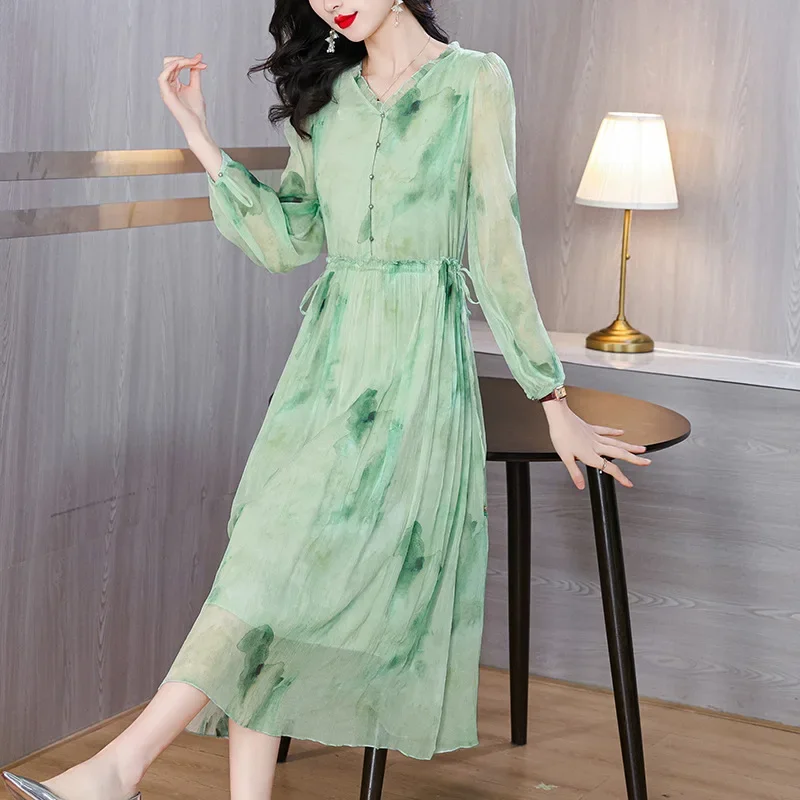 Высококачественное утягивающее шелковое платье больших размеров для женщин