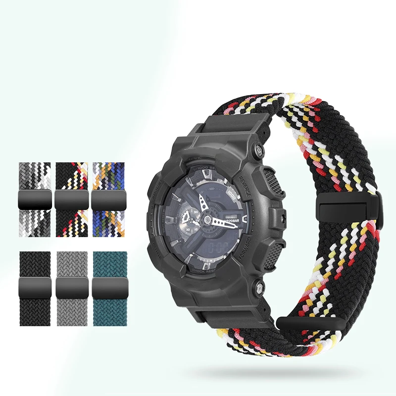 Нейлоновый плетеный ремешок для Casio DW-5600 DW-5610 GA-110 GA120/140 AE-1200 Series нейлоновый часов 22