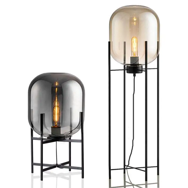 Светодиодный напольный светильник в скандинавском стиле ночник из дымчатого