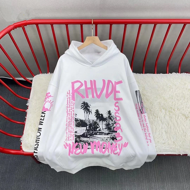 

Best Quality RHUDE Fashion Hoodie Men Hip Hop Streetwear Loose Letter Graffiti Rhude Pullovers Sweatshirts Mens Clothing