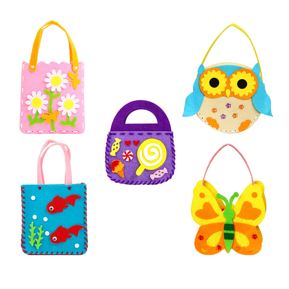 

5 Sets Delicate Handbag Educational Cartoon Children Fashion Storage Bag