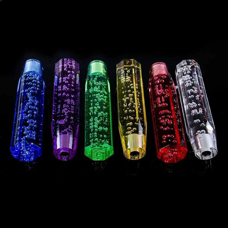 

10/15/20cm Car modification manual knob crystal diamond shifter head Acrylic extended LED lights bubble hang shifter lever