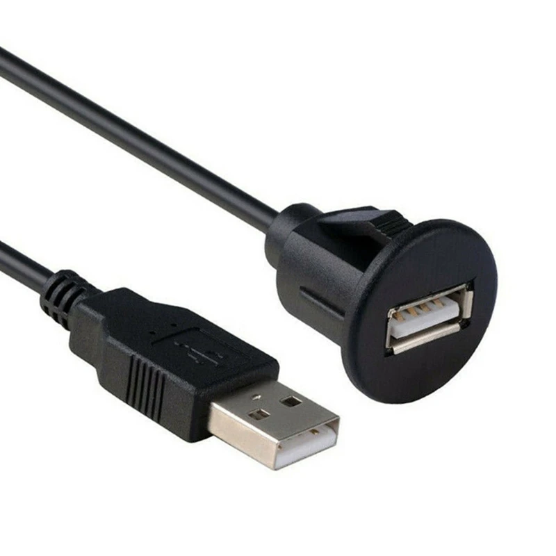

USB2.0 Male To Female SUV Car Dashboard Flush Mount Socket Extension Cable