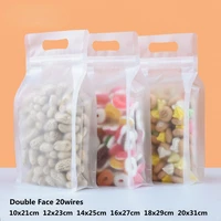 2022 50pcslot candy nut packaging bag with portable frosted storage bags ziplock self seal party home handmade cookies favors