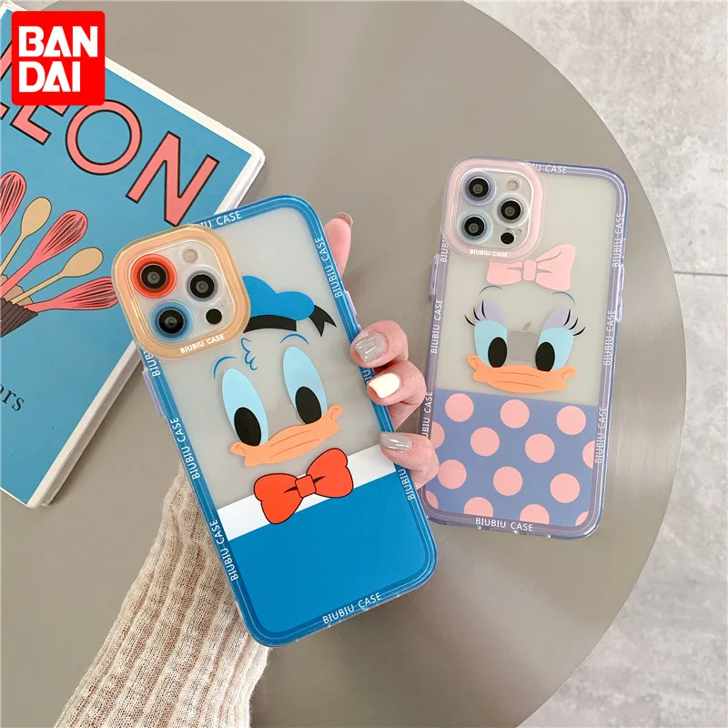 

Bandai Brand Donald and Daisy Angel Eyes Couple Clear TPU Phone Case For iPhone XR XsMax 8Plus 11 12 13 13 Pro Max Case
