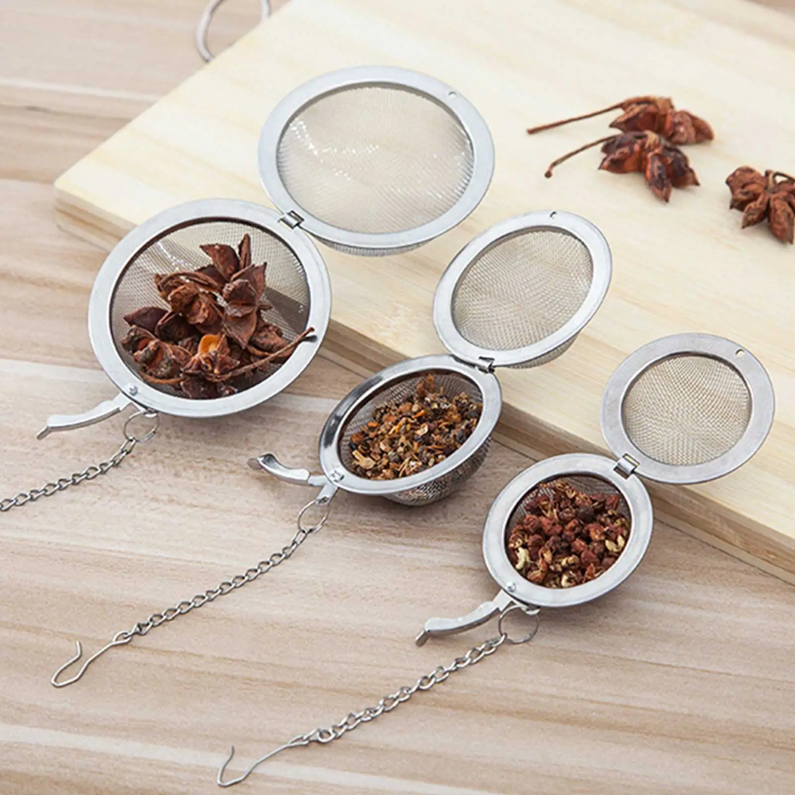 

Stainless Steel Mesh Tea Ball 1 Pack Stainless Steel Tea Infuser Filter Natural Tea & Seasoning Spices Tea Strainers Snap Ball