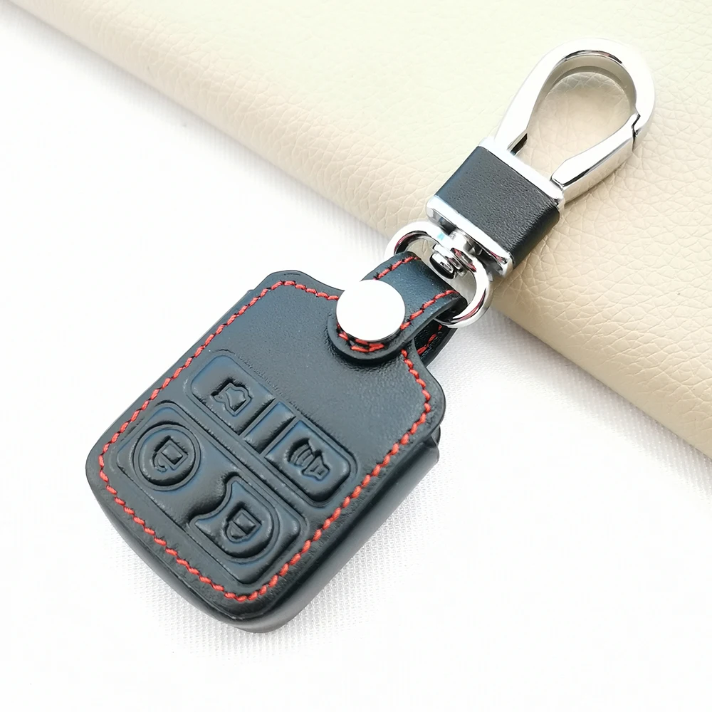 

4 Buttons Leather Key Case Cover For Ford Escape Explorer Freestar Ranger F150 F250 F350 F450 for Mazda B2300 B2500 B3000 B4000