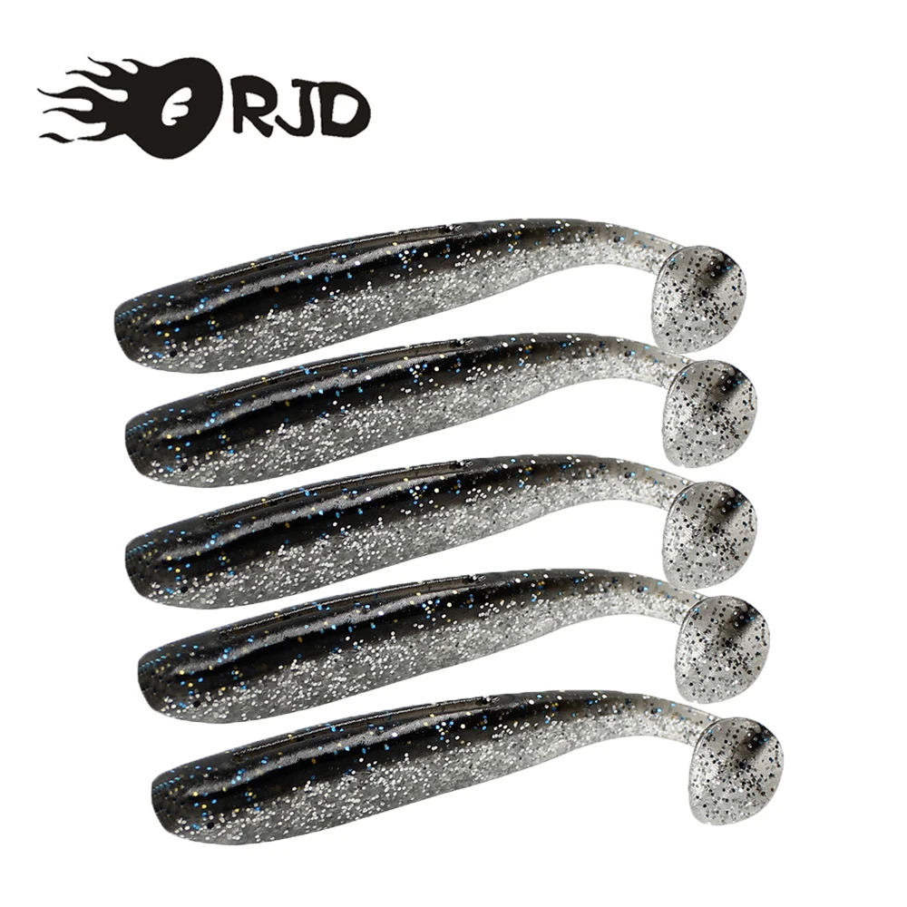 

ORJD 5-30PCS/lot Soft Lure Wobblers T-tail Worm Swimbait Artificial Silicone Trout Bass Pike Perch Fishing Tackle Accessories