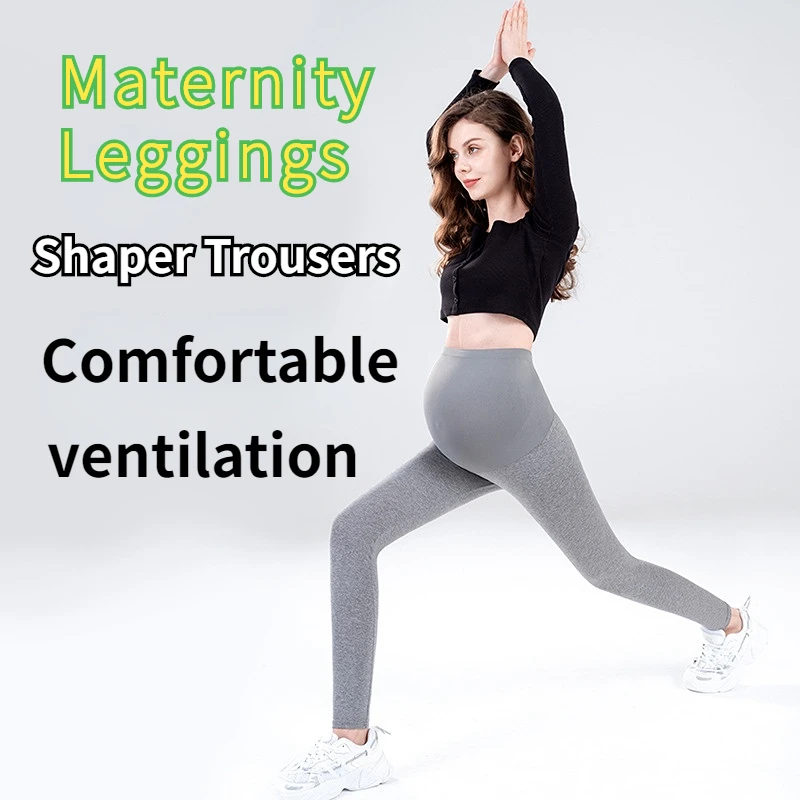 High Waist Pregnancy Leggings Skinny Maternity Clothes for Pregnant Women Belly Support Knitted Leggins Body Shaper Trousers