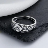 finger ring chrysanthemum adjustable jewelry vintage exquisite ring for wedding