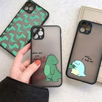 cute cartoon animal dinosaur couple phone case for iphone 13 pro max 12 11 x xs xr 7 8 plus 13 mini 6s se 2020 matte hard cover