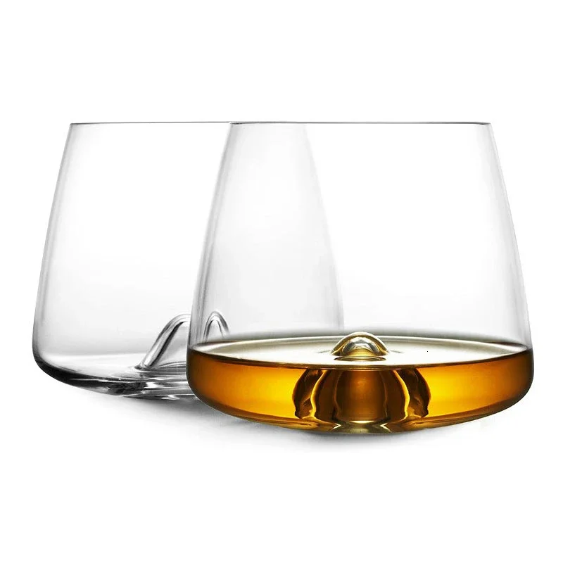 Whiseddy Crystal Scotch Glass Whisky Rocks Glasses Tumbler Eddy Bottom Swirl Дизайнерская чашка для вина бара Verre