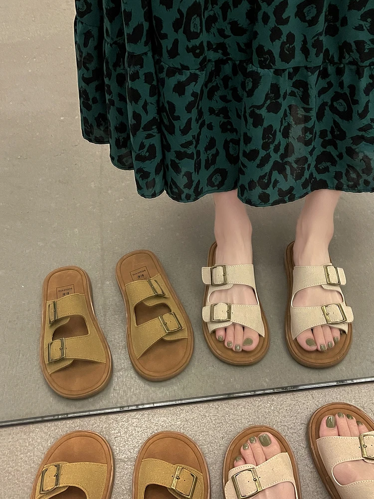 

Women's Slippers Outdoor 2023 Summer New Fashion Simple Retro Comfortable Beach Shoes Sandals