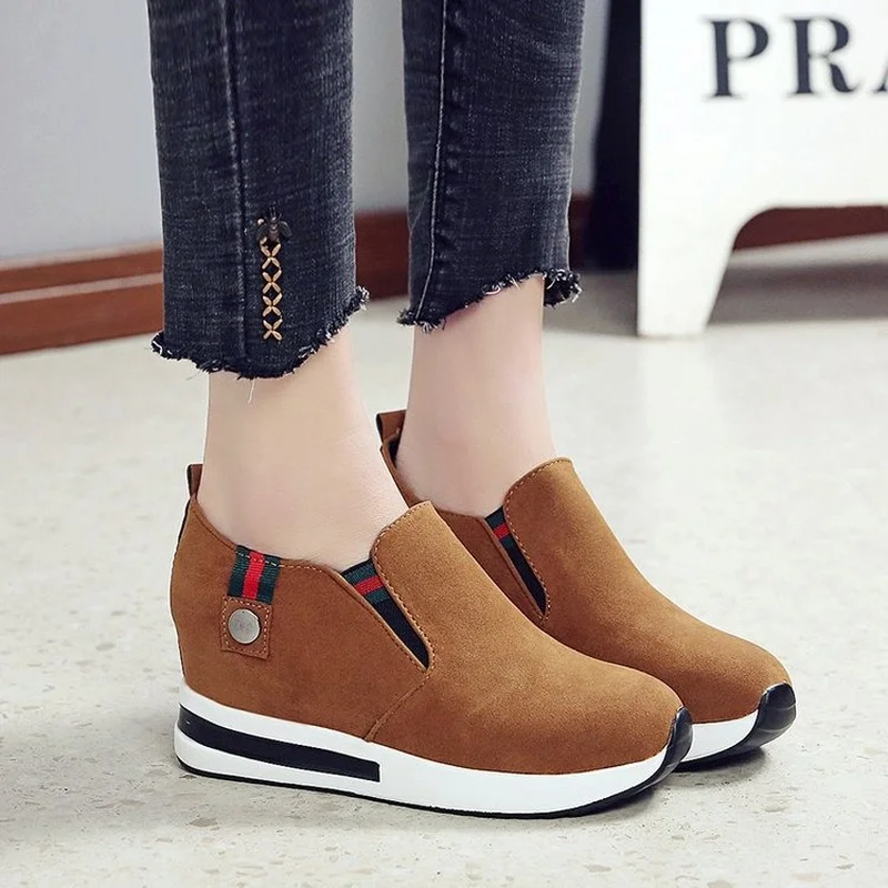 

Женские прогулочные туфли на танкетке, повседневные кроссовки с вулканизированной подошвой, лоферы для весны, 2022