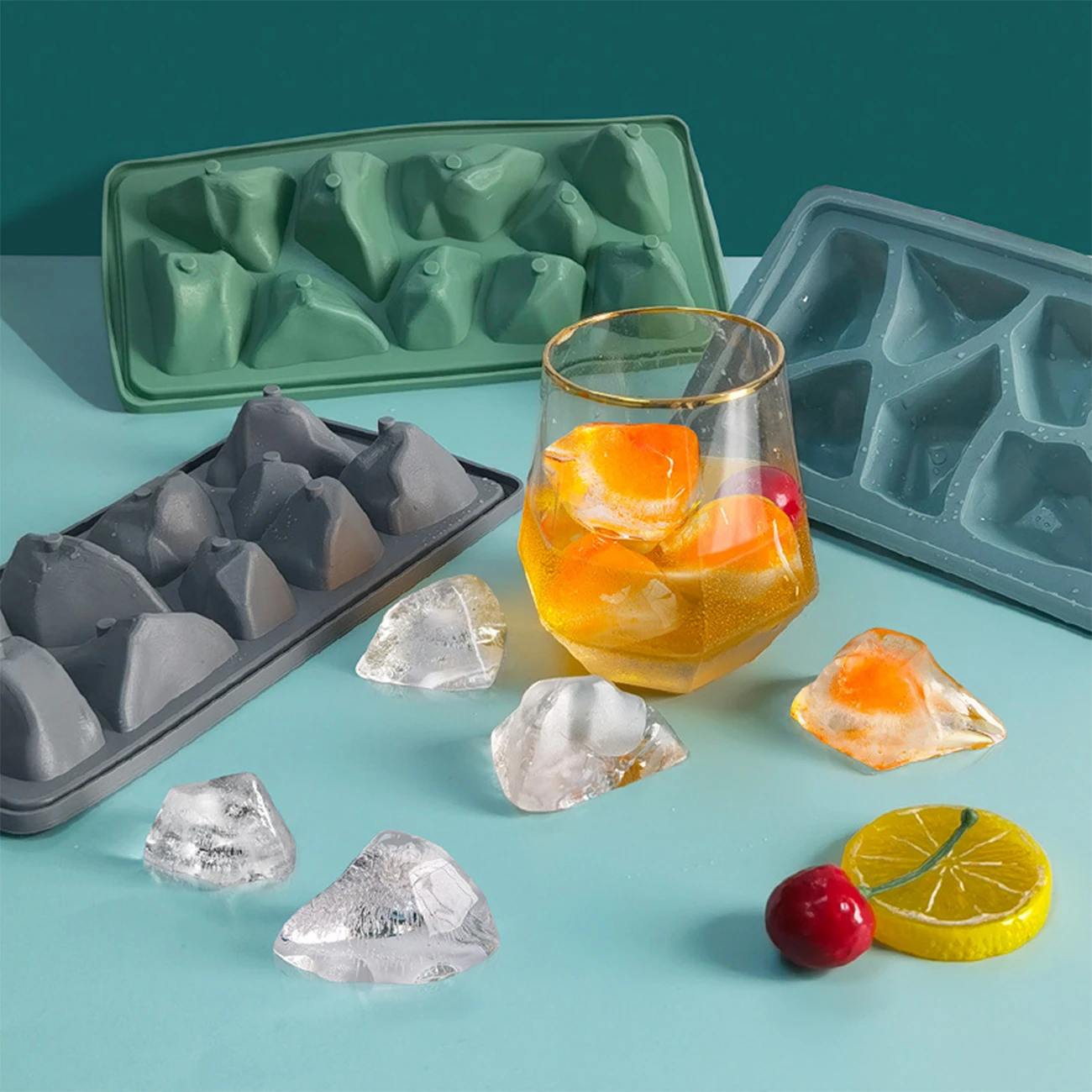 

10 Even Stone Silicone Ice Tray Mold Household Irregular Creative Ice Cube Mold