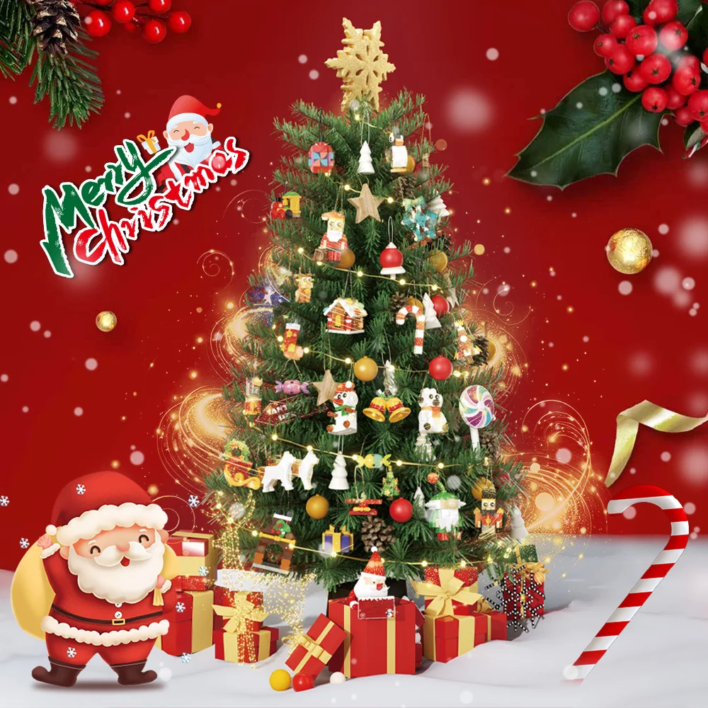 MOC Рождественские 24 подвески строительные блоки модель Санта-Клауса хрустальный