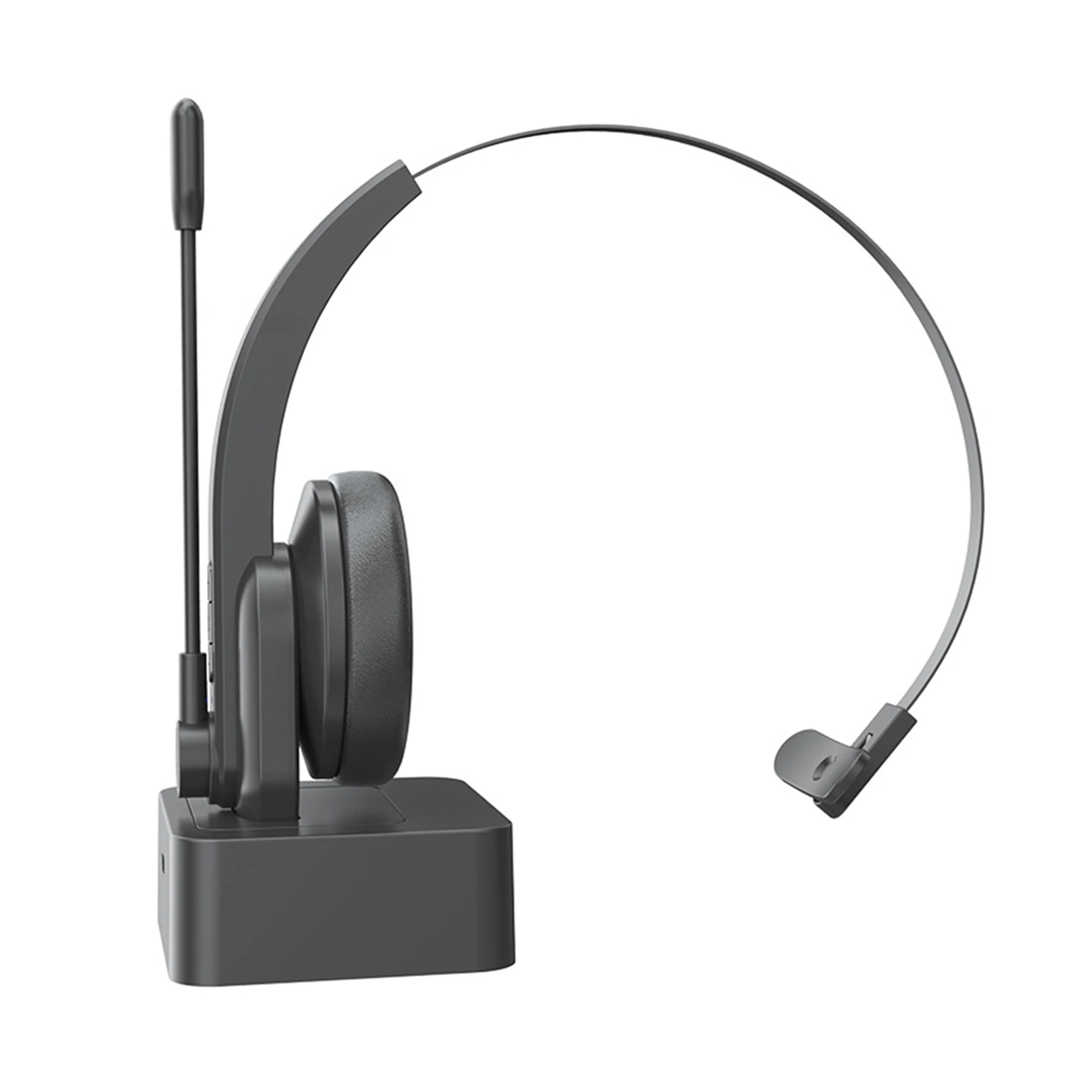

Truck Driver Headset Wireless Noise Cancelling Microphone Call Center With Charging Base Hands Free Office Headphone