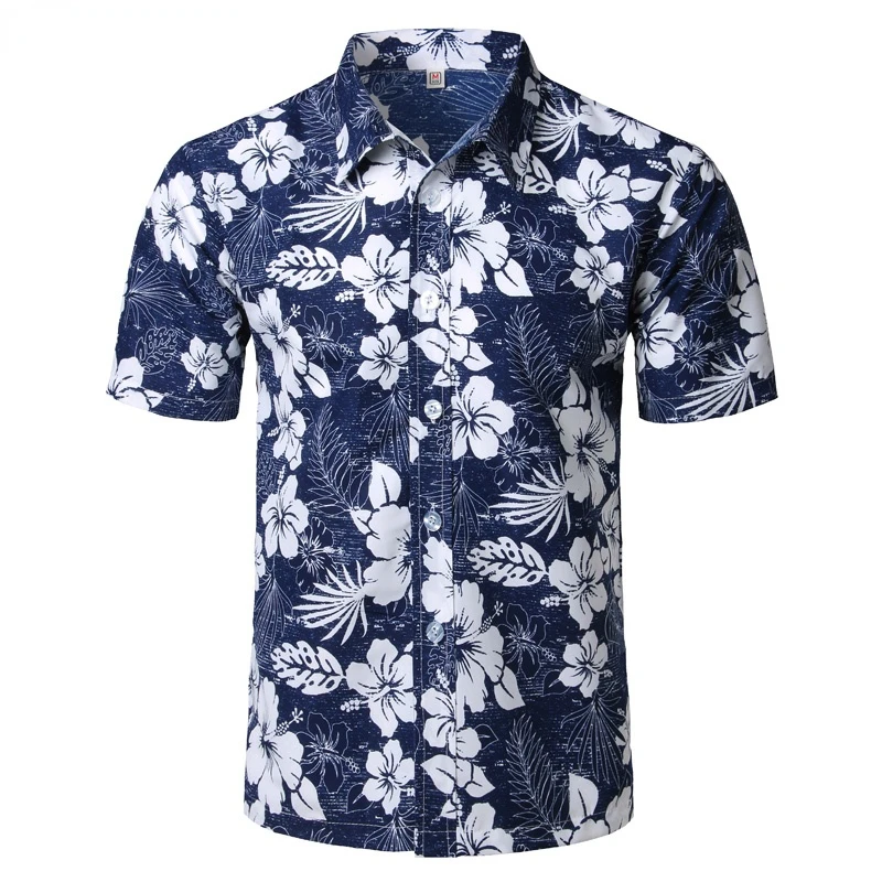 

Men Summer Beach Hawaiian Shirt 2022 Brand Short Sleeve Plus Size Floral Men's Casual Shirts Vacation Clothes