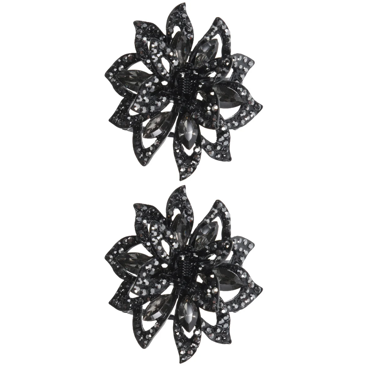 

2 Pack Girls Hair Clips Rhinestone Thick Claw Accessories Flower Women Jaw Miss