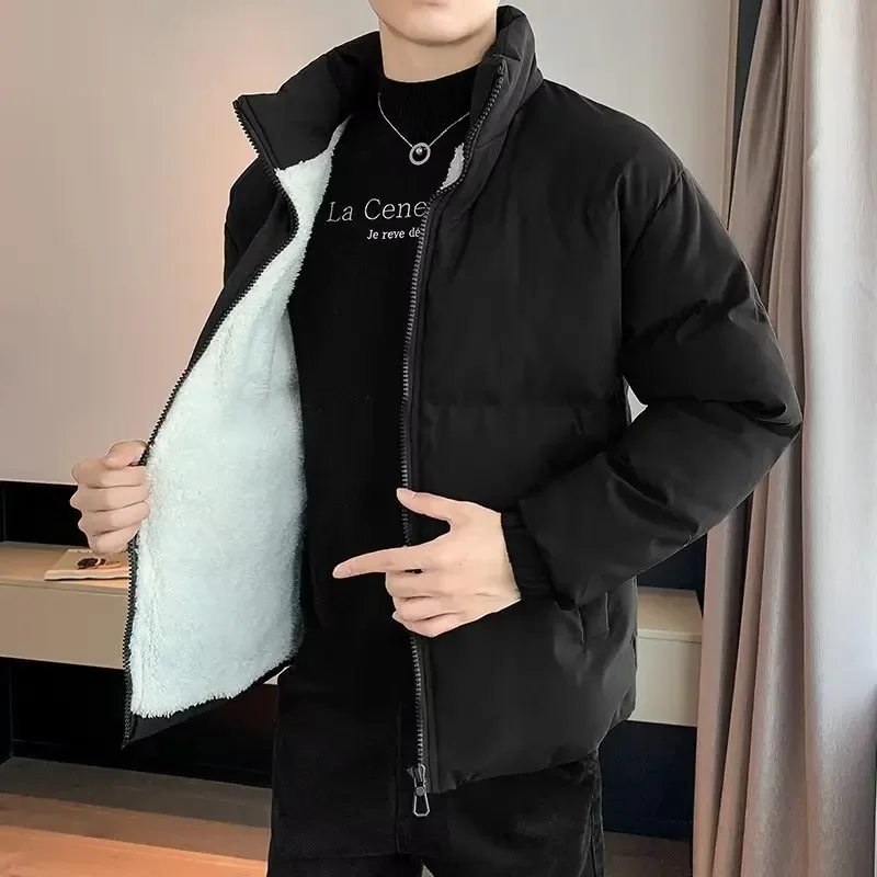 Модная однотонная куртка-пуховик для мужчин свободное хлопковое стеганое пальто