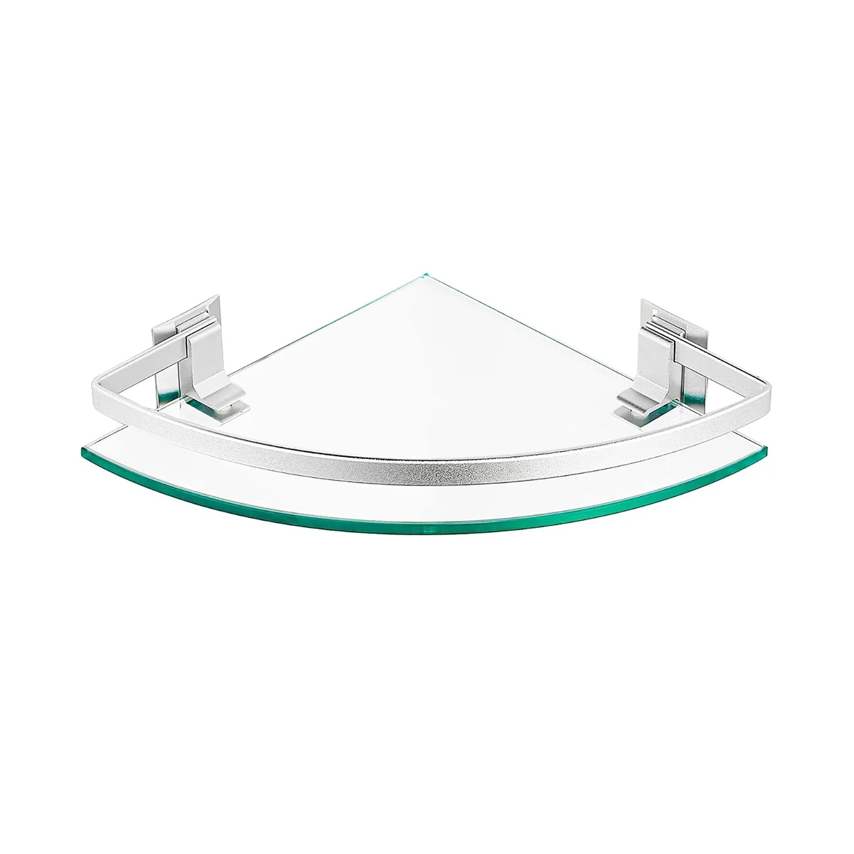 

Bathroom Glass Corner Shelf, Tempered Glass Shelf with Rail for Bathroom Organisation and Storage