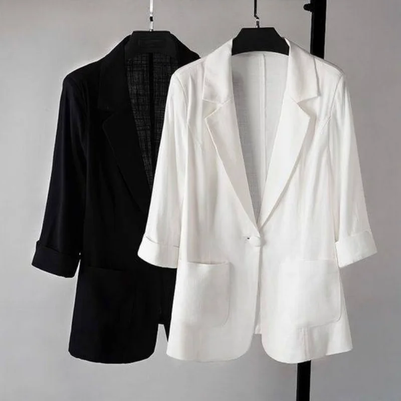 Trendy damskie marynarki garnitury krawieckie jesienne stroje odzież płaszcz na co dzień kurtka dla kobiet długie czarny 2024 koreański styl