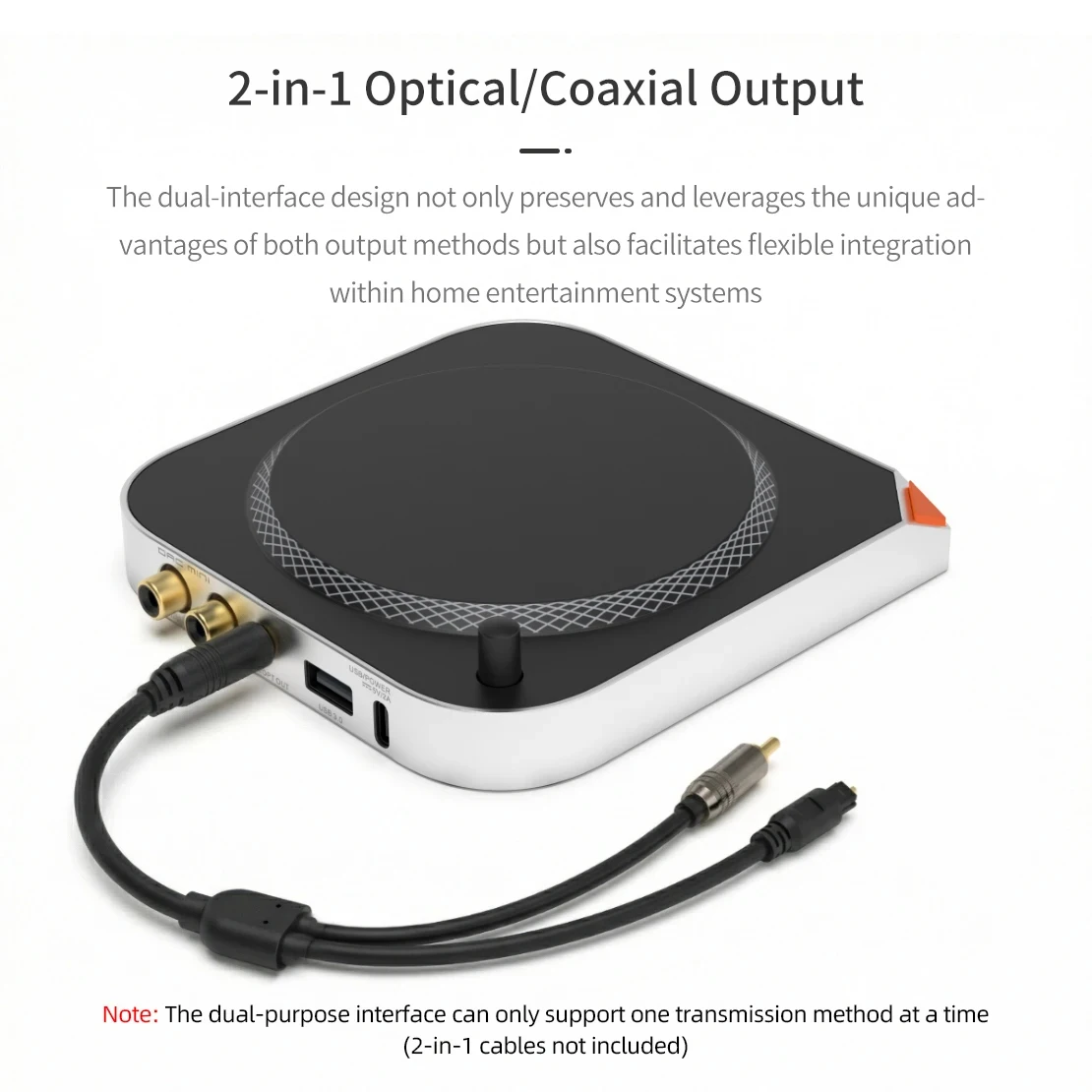 Фото SMSL DAC MINI Аудио-DAC для Mac mini ES9039Q2M XU316 DSD256 USB, коаксиальный, оптический, выход 3.5мм/4.4мм, усилитель для наушников №3