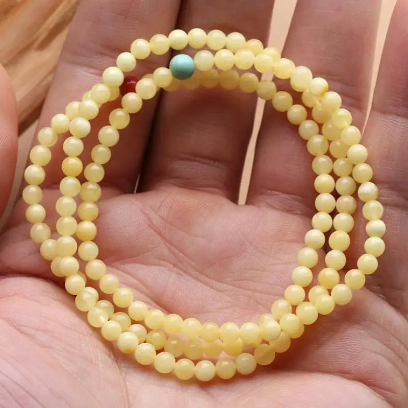 Браслет из янтаря с бирюзой