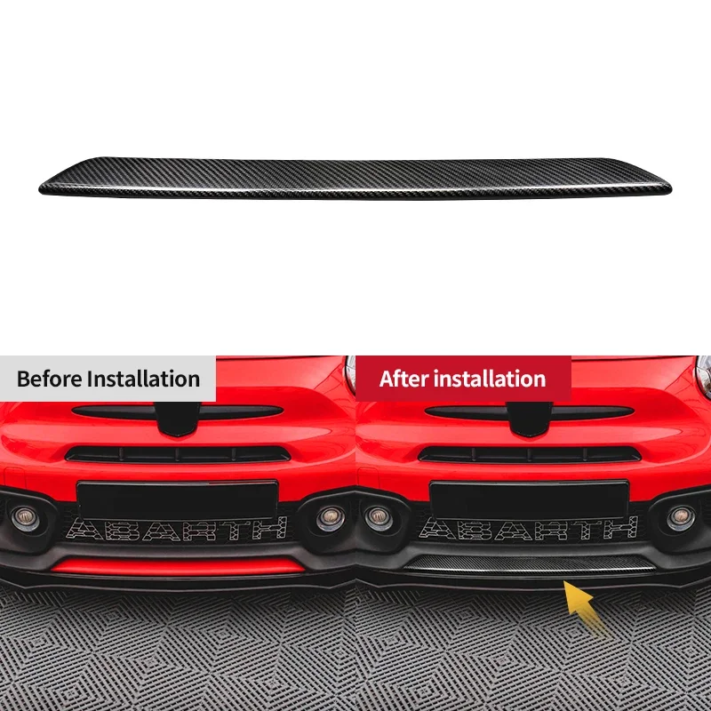 Фото Shasha Carbon для Fiat, нижняя накладка на передний бампер, внешние аксессуары из настоящего углеродного волокна для Abarth 595 №3