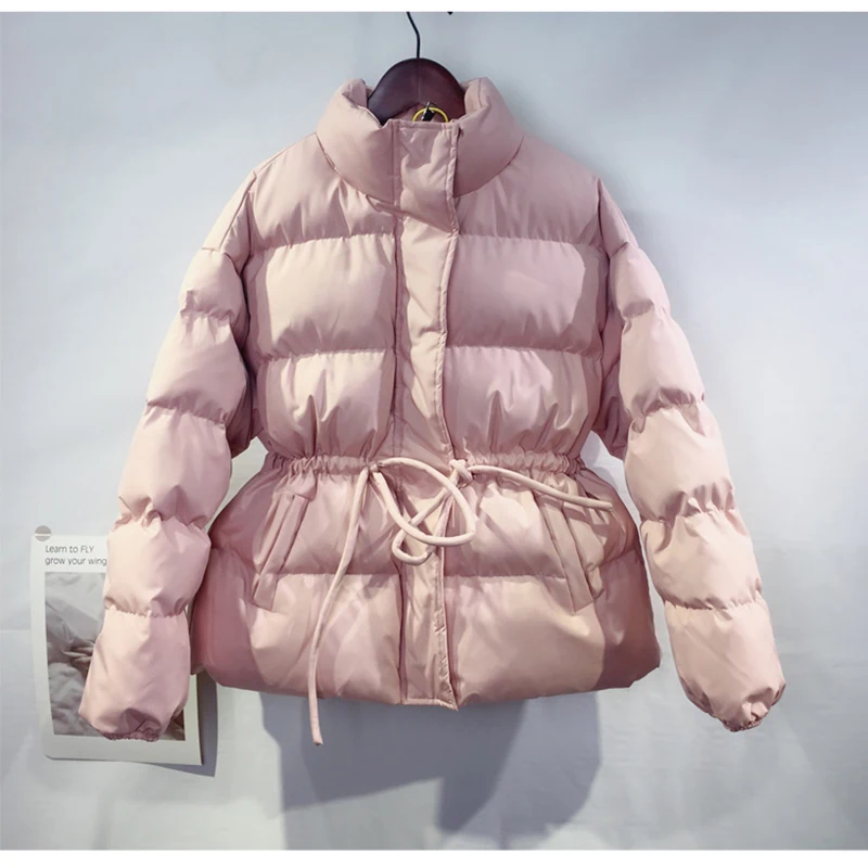 Small Padded Jacket Women's Winter 2022 New Loose Waist Stand Collar Thickened Short Down Padded Jacket Small Padded Coat