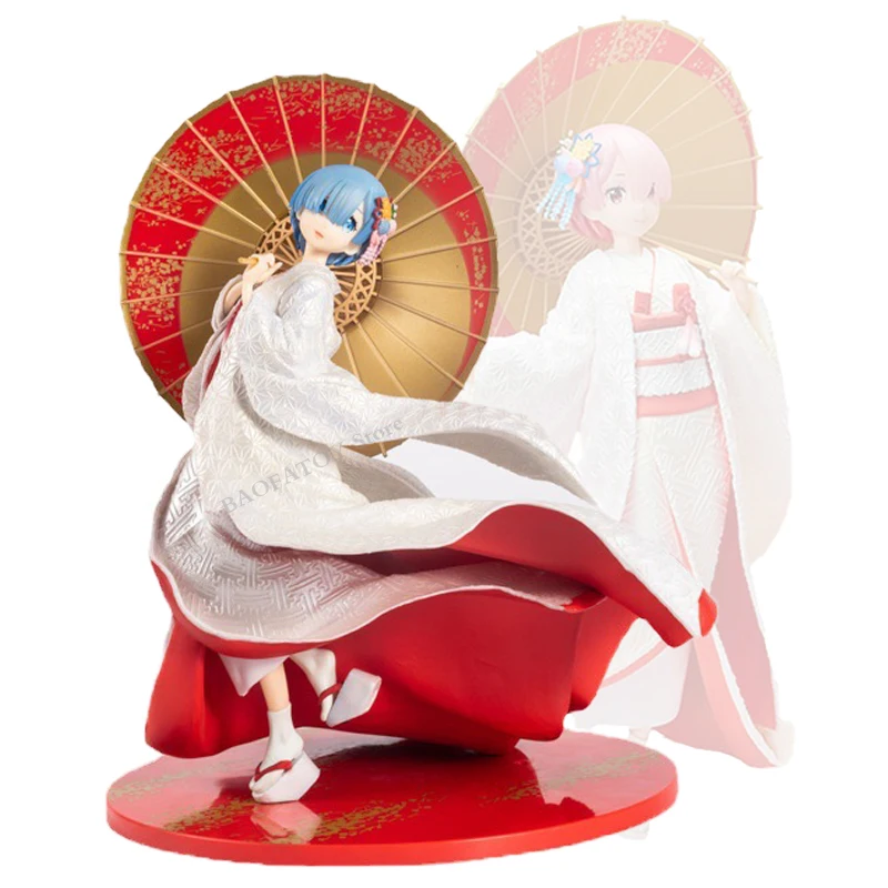 

В наличии Re:ZERO-start Life In other World-Рем-Shiromuku Аниме Фигурка Ram White кимоно, Коллекционная модель куклы
