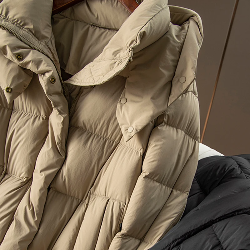 90%  White Duck Down  Women Jacket  Abrigos Mujer Invierno 2022 Nuevos De Pluma  Wide-waisted  Pockets Hooded