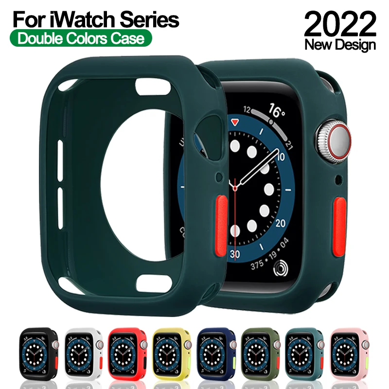 Мягкий силиконовый чехол для Apple Watch 45 мм 41 44 40 42 38 защитный iWatch 7 SE 6 5 4 3 бампер часов
