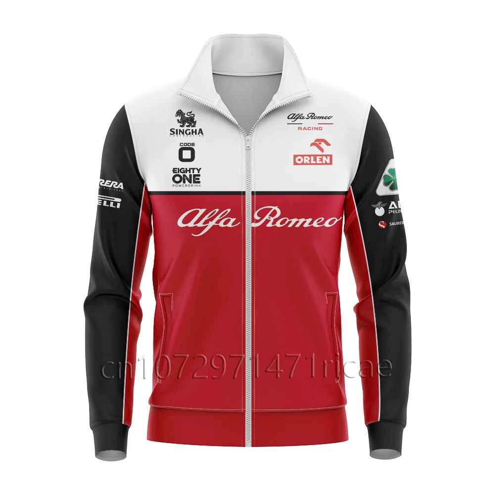 

Season Racing Commemorative Sweatshirt Alfa Romeo Team F1 Fans Zipper Jacket Formula One Shirt Men's Pullover