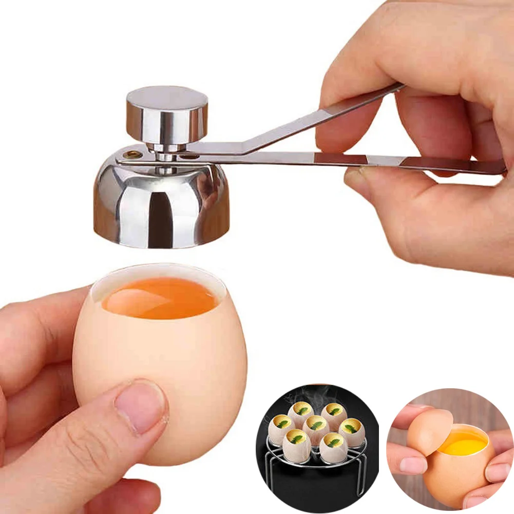

Practical Stainless Steel Egg Topper Cutter Boiled Raw Kitchen Breakfast Egg Shell Opener Tool