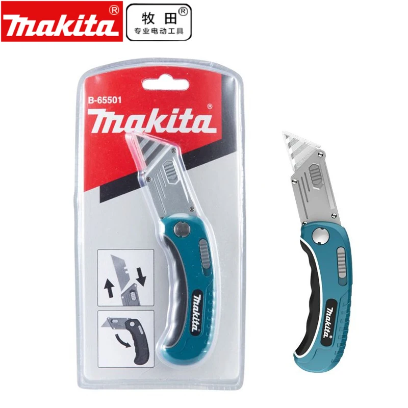 

Makita Utility Knife B-65501 Quick Change Folding Multifunctional Household Cutting Unpacking Knife Makita Hand Tool
