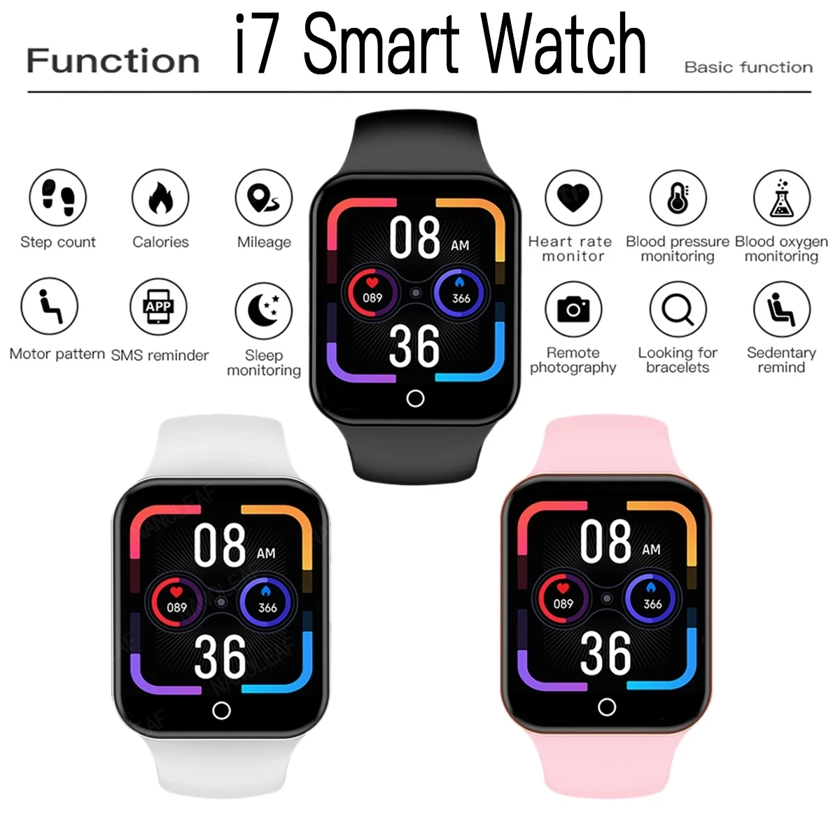 

Smart Watch Android Men Women Blood Pressure Waterproof Smartwatch Heart Rate Sport Watches For IOS 256MB Relogio Masculino