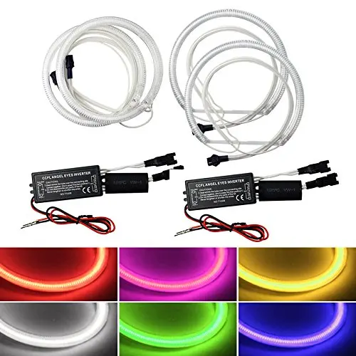 

2x106mm/2x131mm 6-Color CCFL Angel Eyes Kits Halo Ring Headlights For BMW 3 Series 4-door Saloon E90 ([Purple])