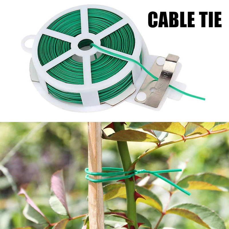 

20/30/50/100m Gardening Belt Twist Wire Plant Stand Reel Holder for Removable Switched Detachable Durable Practical Reusable