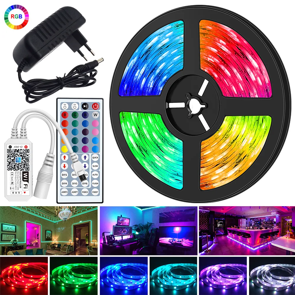 Светодиодная лента RGB 5050 с Wi-Fi управлением гибкая лампа диодами 12 В постоянного