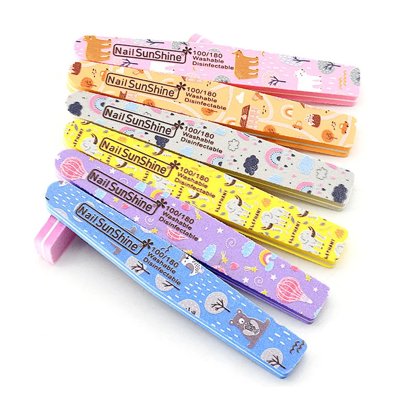 

20Pcs Animal Nail File 100 180 Sponge Professional Sanding Nail Buffing Limas Sandpaper Nail Manicure Art Care Tool UV Gel DIY