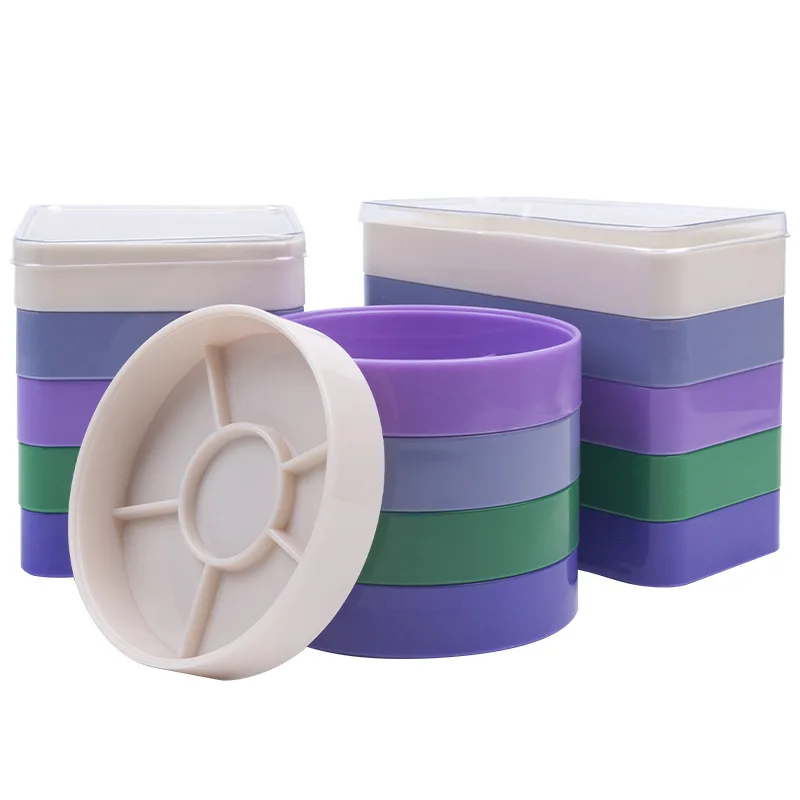 5 Layers Round/Square Plastic Watch Parts Storage Box Screw Case Watch Repair Tool Accessory Container Organizer for Watchmaker