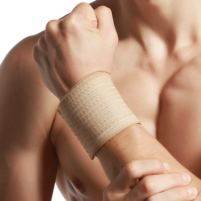 

1 Piece Sports Wristband Elastic Bandage Hand Sport Wristband Badminton Sports Protectors (Skin Colour)