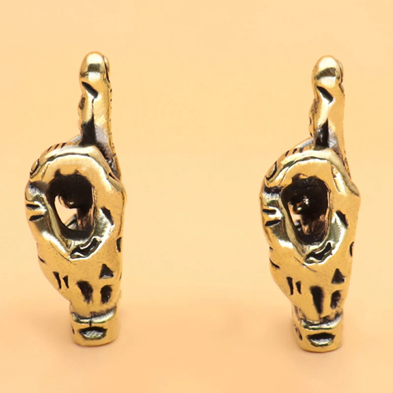 Медная ручная статуя с изгибом средним пальцем в стиле панк винтажные латунные