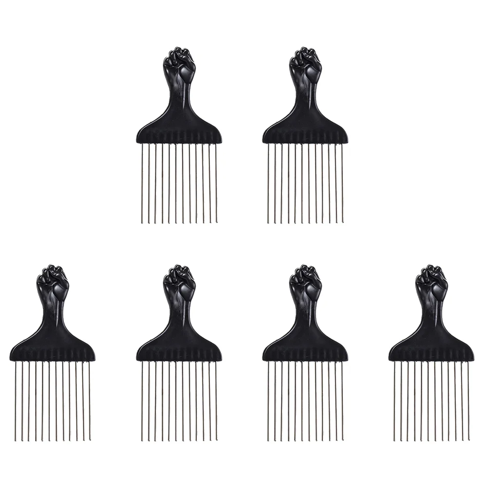 

6 Pcs Hair Comb Steel Needle Men Styling Tools Birthday Gift Double Sided Curly Stainless Afro Combs