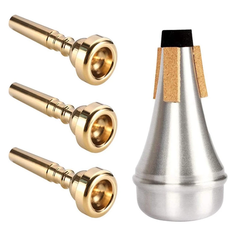 

4PCS Trumpet Mouthpiece Trumpet Mute Set For Yamaha Bach Conn King Replacement Musical Instruments Accessories