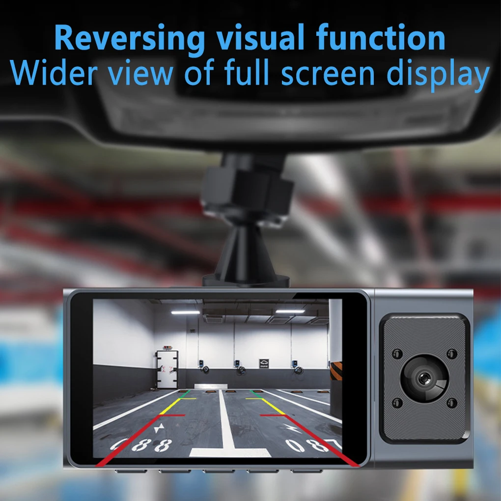 

Metal Car Dash Cam 1080P Night View Memory Card 64G F2 0 Loop Recording Gravity Senor Adjustable 3 Lens Recorder Camera